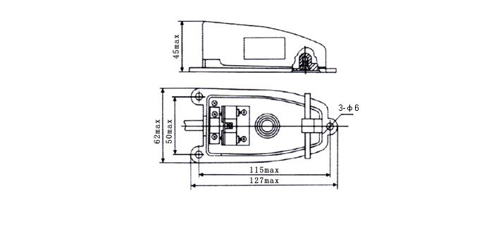 激光打標機腳踏板開關(guān)尺寸圖